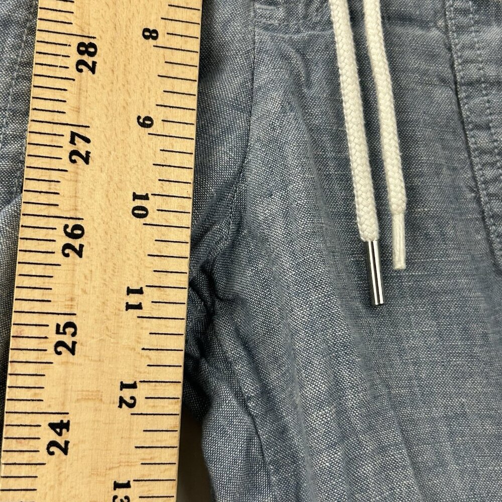 Athleta Cabo Jogger-Chambray Blue Women’s Size 8 Zip Pockets 100% Linen 26” Ins - Picture 4 of 16